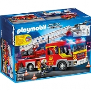 Playmobil - Camion de pompier avec échelle pivotante et sirène - 5362