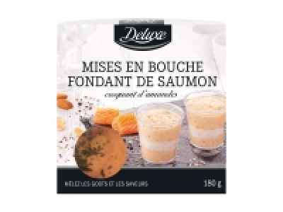 4 mises en bouche fondant de saumon et croquant damandes