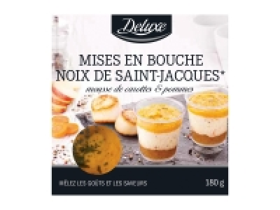 4 mises en bouche noix de Saint-Jacques mousse de carottes et pommes 3.79 €