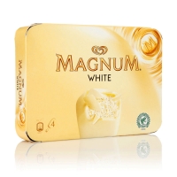Spar Magnum Bâtonnets - Glace vanille enrobée de chocolat blanc - x4 316g