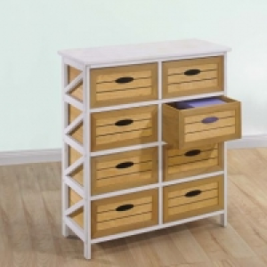 Home Creation® Commode en bois 8 tiroirs