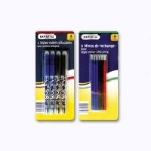 4 stylos rollers effaçables ou 6 recharges pour roller 1.99 €
