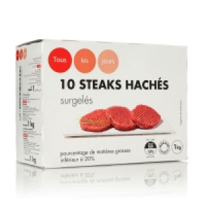 Steaks hachés 20%m.g. 10x100g 6.52 €