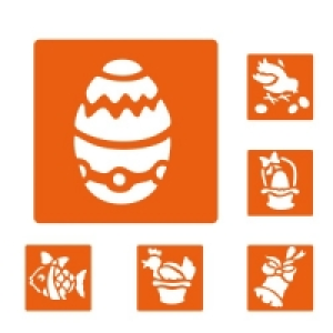 Lot de 6 pochoirs de P&acirc;ques