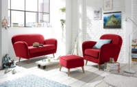 But  Fauteuil vintage CLUBY Tissu velours rouge