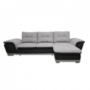 Canapé dangle convertible 4 places METEOR coloris gris clair/noir en