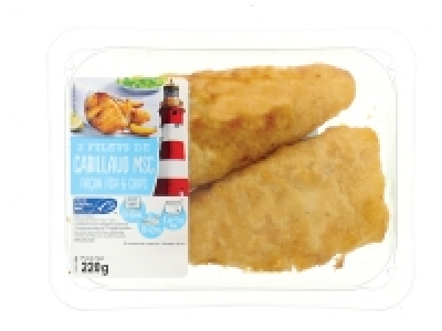 2 filets de cabillaud MSC fa&ccedil;on Fish < Chips 2.89&nbsp;&euro;