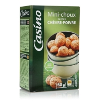 Spar Casino Mini choux - Biscuits apéritifs - Chèvre et poivre - Sans huile de pal