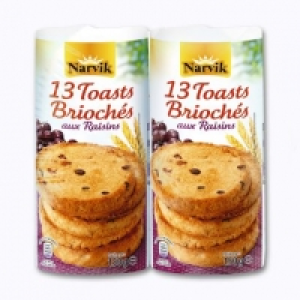 13 Toasts briochés aux raisins 1.85 €