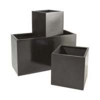 Castorama  Pot cube composite noir 37 x 37 x h.37 cm