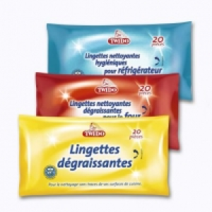 Aldi Twido® Lot de 2 paquets de 20 lingettes nettoyantes ou dégraissantes