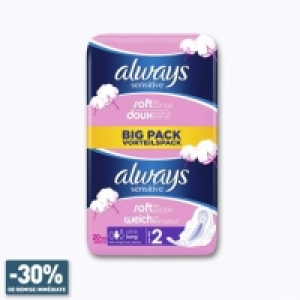 Always® Serviettes Sensitive Ultra long, avec ailettes x 20