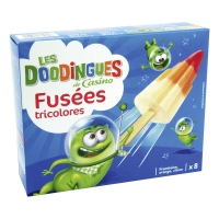 Spar Les Doodingues Bâtonnets de glace Fusées tricolores 8x60g