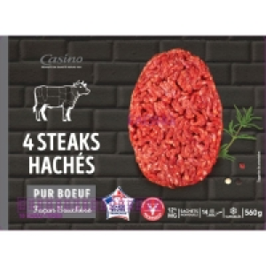Steaks hâchés - Pur boeuf - Façon bouchère - x4 560g 6.62 €