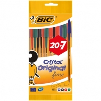 Auchan Bic BIC Lot de 27 stylos bille Cristal Original pointe fine 0.8 mm - assor