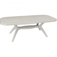 Auchan Grosfillex GROSFILLEX Table de jardin 165/220X100cm résine blanc IBIZA