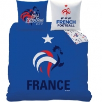 Auchan  Parure housse de couette en polycoton équipe de France de football FFF