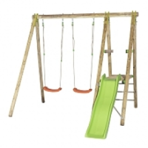 Toysrus  Trigano - Portique Dani 2,30 m (2 agrès/1 Plate-forme/1 Toboggan)