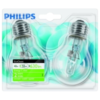 Spar Philips EcoClassic - Ampoule - 42w - E27 - 2ans x2