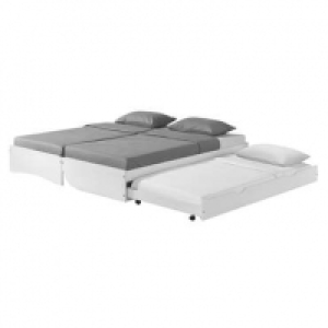 Conforama  Lit banquette 3 en 1 ACCORDÉON coloris blanc