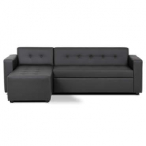 Canapé dangle convertible 4 places PEDRO coloris noir en PU
