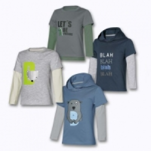 Pocopiano® Lot de 2 T-shirt garçon manches longues