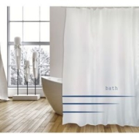 Castorama  Rideau de douche tissu blanc L.180 x H.200 cm Pacco