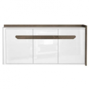 Conforama  Buffet 3 portes URANO coloris noyer et blanc