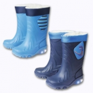 Aldi Walkx Kids® Bottes de pluie fourrées avec semelles lumineuses garçon