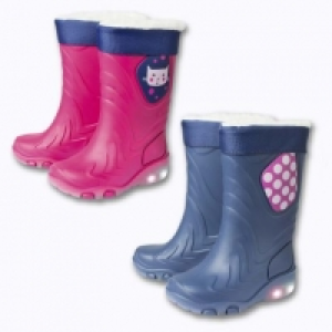 Aldi Walkx Kids® Bottes de pluie fourrées avec semelles lumineuses fille