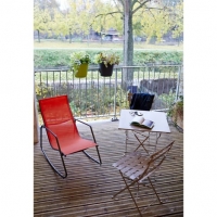 Auchan Gardenstar GARDENSTAR Rocking chair acier textilène mandarine BALI