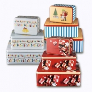 Living Art® Lot de 3 boîtes en métal