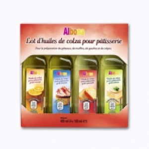Albona® Lot de 4 huiles pour pâtisserie
