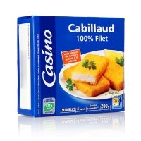 Spar Casino Cabillaud - 4 poissons panés - 100% filet 200g