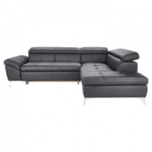 Canapé dangle convertible 4 places en cuir PEARCY coloris noir