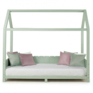 Lit cabane 90x190 cm MONTY coloris vert amande