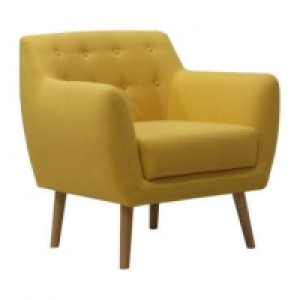 Conforama  Fauteuil en tissu Stockholm 2 coloris jaune