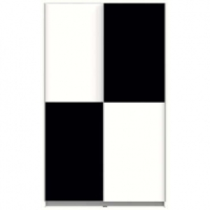 Armoire 2 portes WINNER 2 coloris noir/blanc