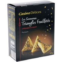 Spar Casino Delices Les savoureux - Triangles feuilletés - Biscuits apéritifs - Sésame pav