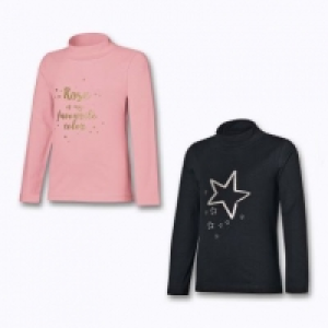 Pocopiano Girl® Lot de 2 t-shirts col roulé