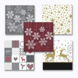 Aldi Living Art® 12 Serviettes décors Noël