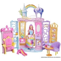 Toysrus  Barbie - Château arc-en-ciel transportable