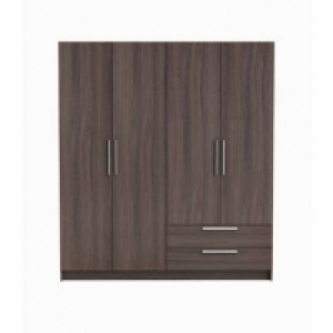 Armoire 4 portes GLORY coloris chêne vulcano