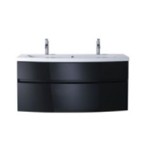 Castorama  Meuble sous vasque noir brillant Cooke & Lewis Nile 120 cm
