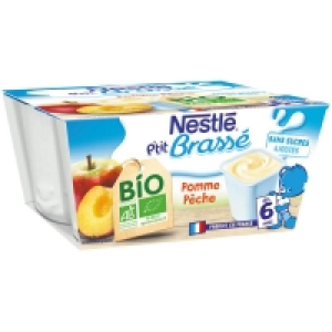 Ptit Brassé Bio - Dessert laitier Pomme Pêche - Coupelle - Dès 6 mois 1.94 €