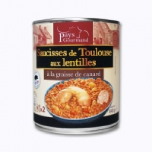 Pays Gourmand® Saucisses de Toulouse aux lentilles