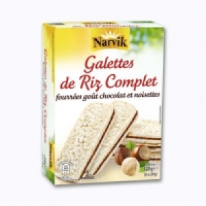 Narvik® 6 Galettes de riz fourrées goût chocolat et noisettes