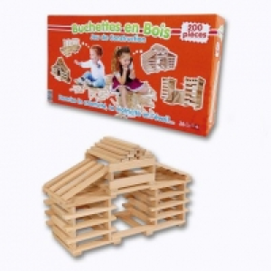 Aldi  200 Bûchettes en bois jeu de construction