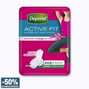 Depend® Serviettes pour fuites urinaires Active-Fit normal