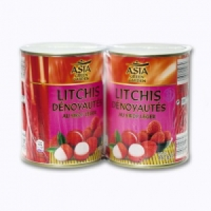 Asia Green Garden® Lot de 2 boîtes de litchis dénoyautés